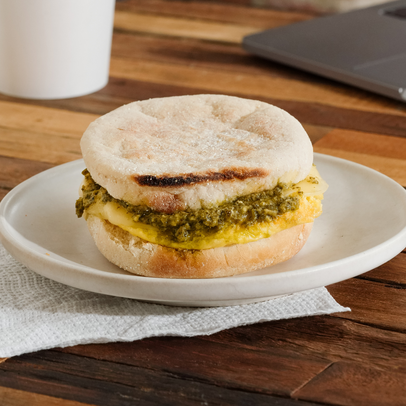 Pesto & Provolone Breakfast Sandwich